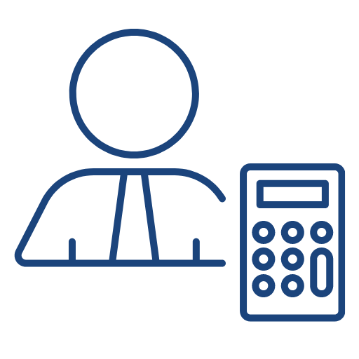 Obrazek przedstawiający człowieka z kalkulatorem
