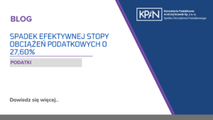 Spadek efektywnej stopy obciążeń podatkowych o 27,60%