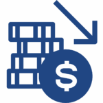 Obrazek przedstawiający pieniądze i strzałkę w dół co symbolizuje niższe podatki