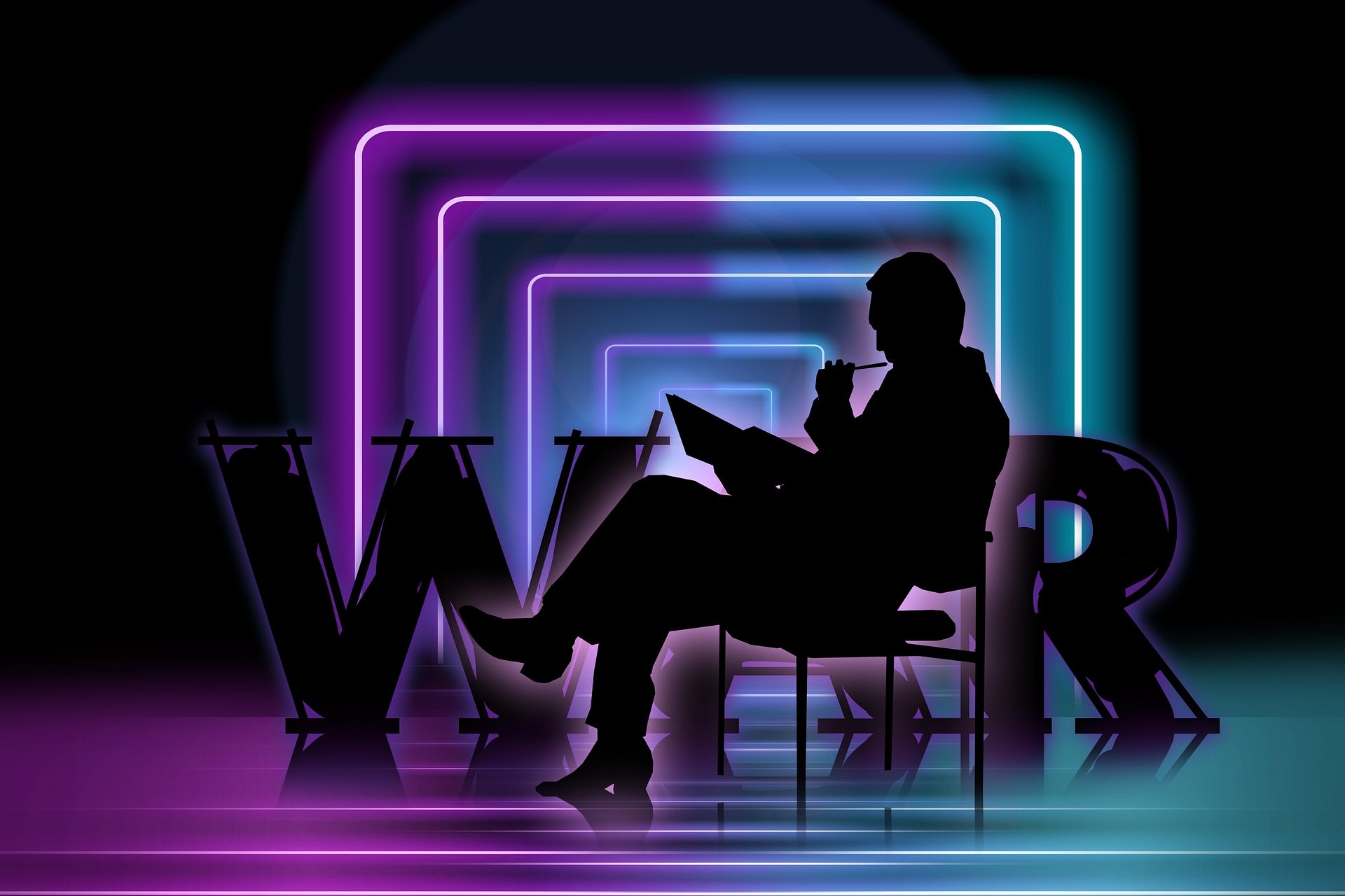 Mężczyzna który stara się założyć fundację rodzinną siedząc na krześle w ciemnym pomieszczeniu