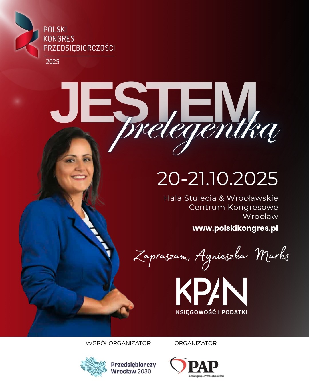 Agnieszka Marks z kancelarii podatkowej zabiera głos jako prelegentka