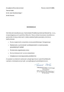 Obrazek przedstawiający referencję Tomasza Szała